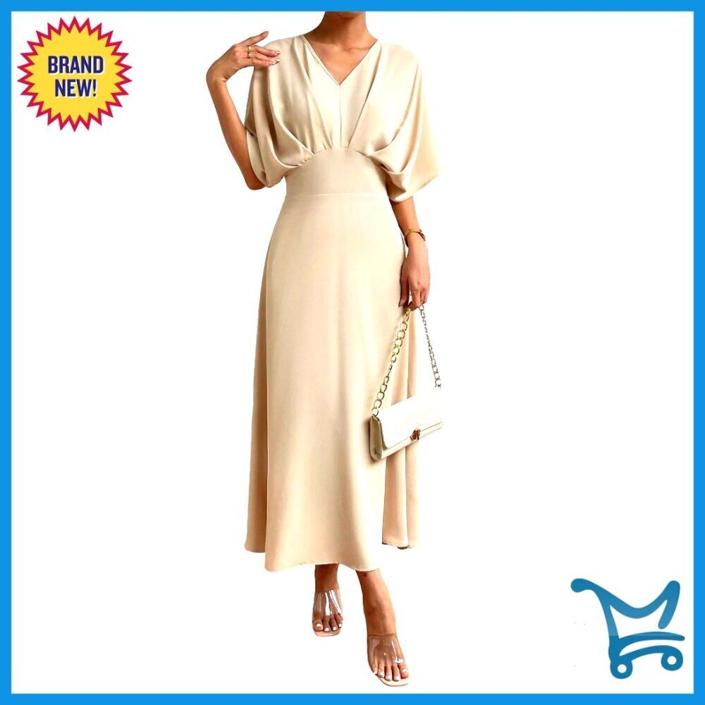 V Neck Ruched Cocktail Dress Elegant Formal Evening Party Wear A Line